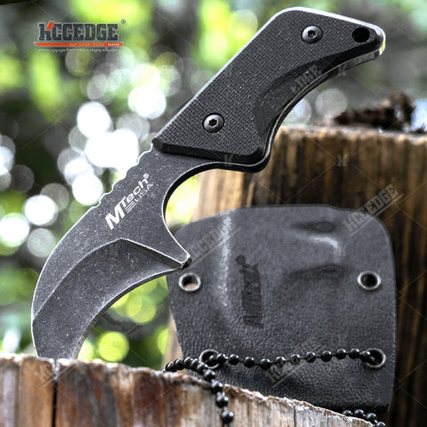 4" Full Tang Claw Blade Tactical Fixed Blade Knife w/ Kydex Sheath And G10 Handle Scales