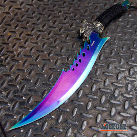 2 COLOR 10 INLAY FANTASY DRAGON DAGGER W/ SHEATH Blade Knife Sword Un –  KCCEDGE