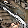 Image of 8" Tactical Knife Stonewash D2 Steel Blade with Ball Bearing System Paired With a Steel And G10 Handle Hunting Knife Camping Gear