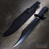 Image of 17" Stainless Steel Bowie Razor Blade Hunting Tactical Knife with Sheath