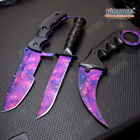 USA SELLER USA STOCK 3PC Throwing Knife Set - Purple