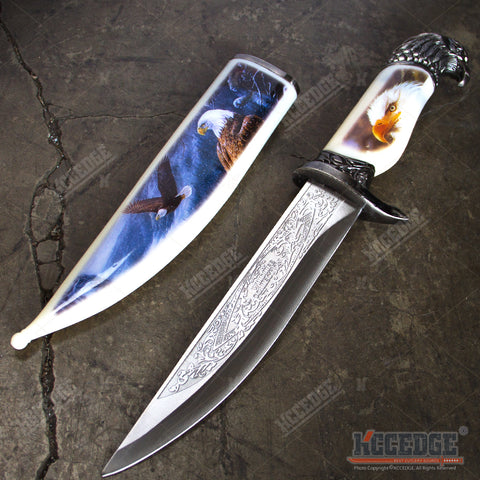 13" COLLECTOR'S HUNTSMAN COLLECTIBLE DAGGER 5 Types Animal Head Pommel Fixed Blade