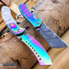Image of Little Cleaver Combo 2 PC OUTDOOR EDC Miniature 6.5" CLEAVER + BUCKSHOT SHAVER Style 8" Cleaver RAZOR Blade Assisted Open Folding Pocket Knives Gift Set