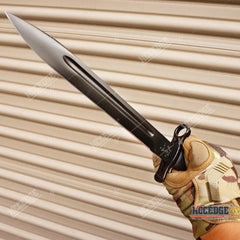 14.5" WWII M1 GARAND STYLE BAYONET KNIFE Military Tactical Hunting Fixed Razor Blade Full Tang + SCABBARD w/ Belt Hanger