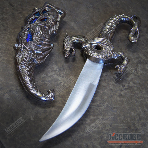 10" INLAY FANTASY DRAGON DAGGER Blade Knife Collectible Dagger Knife Home Decor