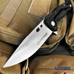 9" Tactical Knife Satin Finish D2 Steel Blade Pocket Knife with Ball Bearing System Paired With G10 Handle Scales