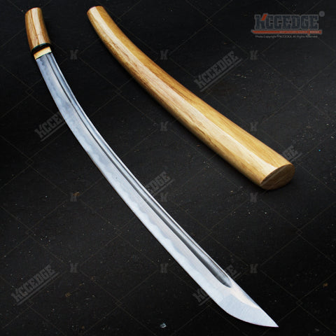 USA STOCK 40" Sharp Handmade Japanese Shirasaya Sword Onikiri Samurai Katana w/ Lacquered Wood Handle & Scabbard