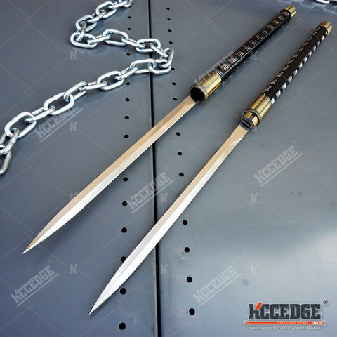 2 IN 1 TWIN BLADES 33" Samurai Ninja KATANA DUAL SWORD SET Interlocking Japanese