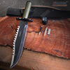 Image of 15" Two Tone Blade Rambo Survival Hunting Knife with Survival Kits