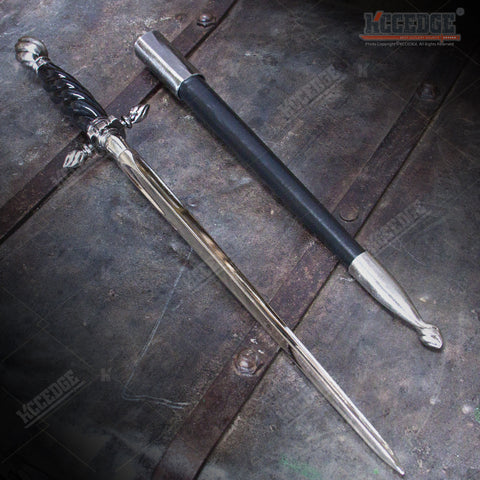 16.5" Black Knights Collectible Medieval Dagger w/ Black Scabbard