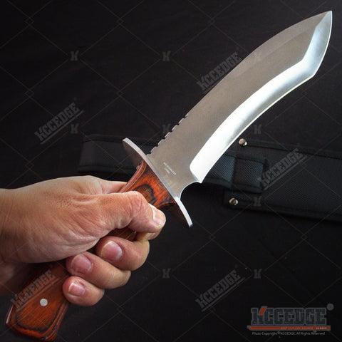 15" Full Tang Rescue Survival Bowie Tactical Combat Fixed Blade Knife w/ Nylon Sheath