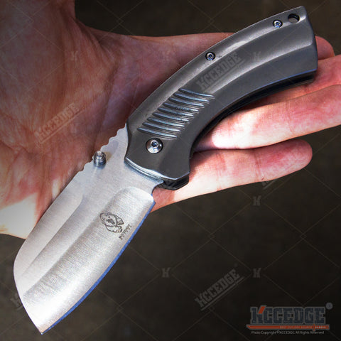 CAMPING HUNTING Assisted Open Pocket Folding Knife BUCKSHOT CLEAVER RAZOR Blade