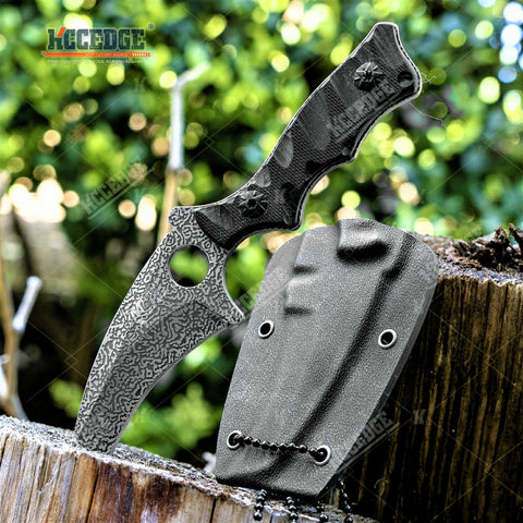 5.75" Full Tang Karambit Tactical Fixed Blade Knife w/ Kydex Sheath And G10 Handle Scales
