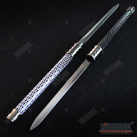 25 Inch 2 in 1 Double Bladed Ninja Sword Staff Spear Short Sword