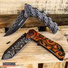 Image of 2 PC TACTICAL COMBAT Assisted Open Buckshot TANTO Pocket Folding Knife RAZOR + TAC-FORCE EDC Steel Chain Design Pocket Knife Gift Set