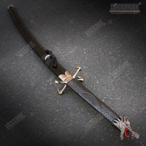 42" Black Gold Dragon SAMURAI NINJA Bushido KATANA Japanese Sword Carbon Steel Blade