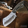 Image of 7.25" Full Tang Classic Cleaver Fixed Blade w/ Wooden Handle & Sheath