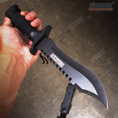 Large Hunting Knife Bowie Sharp Fixed Blade Camping Military Outdoor  Survival