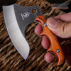 Image of 4.75" TACTICAL FIXED BLADE KNIFE FULL TANG CAMPING KNIFE OUTDOOR AXE w/ WOOD HANDLE