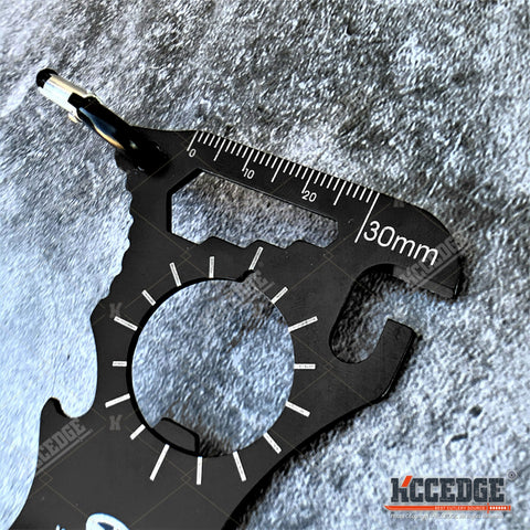 Tactical Spork Multi-Tool SPOON - FORK - BOTTLE OPENER - CAN OPENER - SCREWDRIVER - RULER - HEX WRENCH With Carabiner Great Camping Accessories