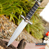 Image of 11" BLACK ASSASSIN DAGGER FANTASY Hunting Collectors Gift Medieval Knights Knife Steel Guard  w/ Scabbard & Chain