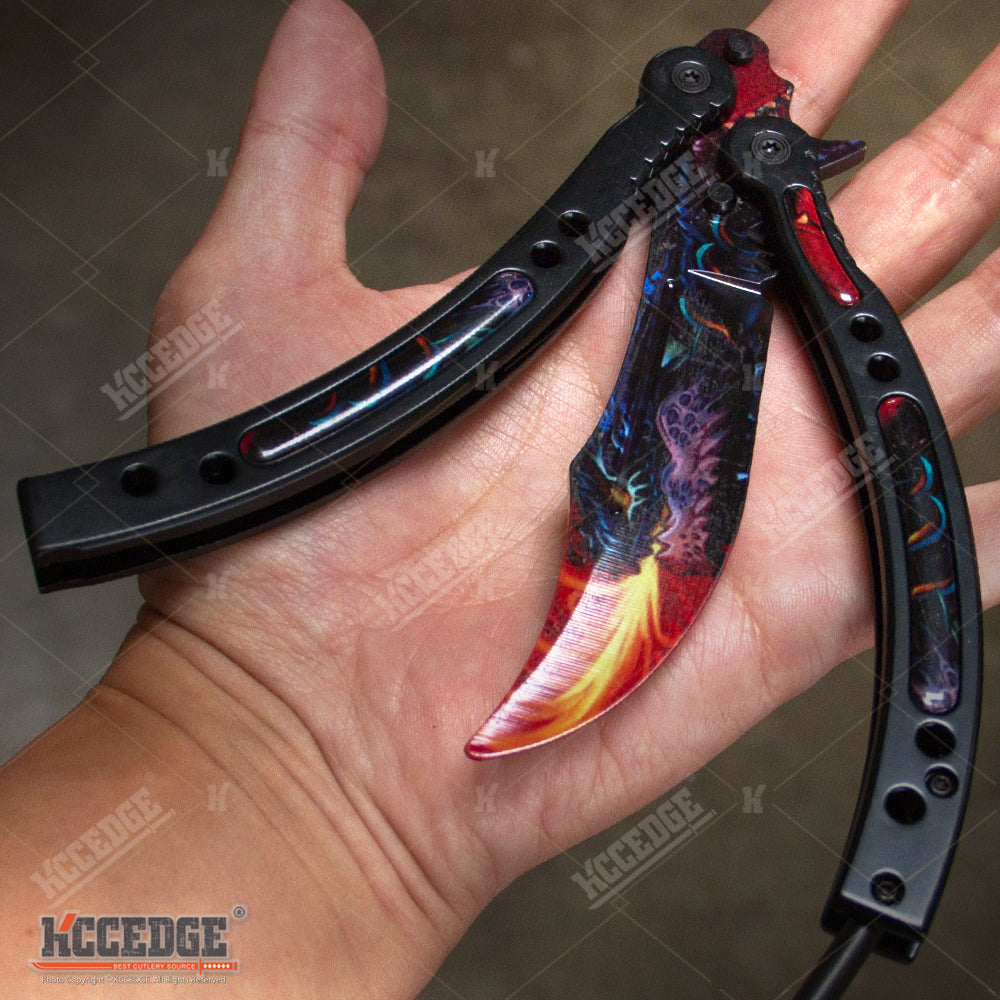 COUTEAU PAPILLON COSMIC BREAK ENTRAINEMENT TRICS TRICKS BUTTERFLY KNIFE CSGO  COUNTER STRIKE - Couteaux tactiques et de combats (9022830)