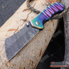 Image of Little Cleaver Combo 2 PC OUTDOOR EDC Miniature 6.5" CLEAVER + BUCKSHOT SHAVER Style 8" Cleaver RAZOR Blade Assisted Open Folding Pocket Knives Gift Set