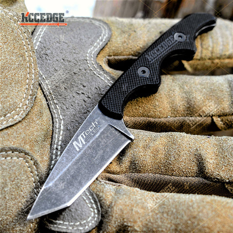 5" Full Tang Tanto Blade Tactical Fixed Blade Knife w/ Kydex Sheath And G10 Handle Scales