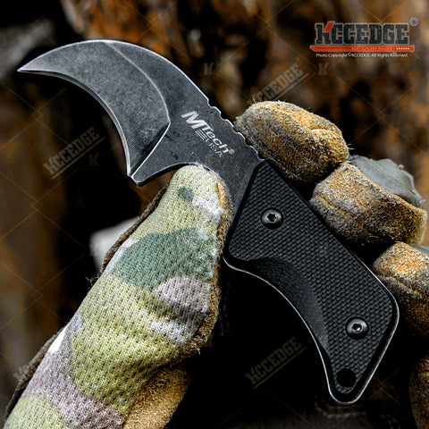 4" Full Tang Claw Blade Tactical Fixed Blade Knife w/ Kydex Sheath And G10 Handle Scales