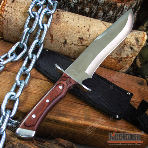 16" Outdoor Survival Hunting Zombie Sword Machete Hatchet Camping Tool Razor Blade