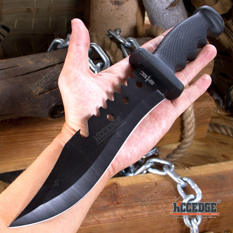 13" Military Tactical Survival Hunting Knife Fixed Blade Rambo Army Knife W/ ABS Sheath