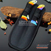 Image of 4 Colors 4PC 9" TIE DYE UNIQUE Survival Hunting Throwing Knife Set w/Sheath Wrapped Handle