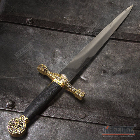 15.5" Medieval Excalibur Dagger with Dragon Engraved Pommel Design Handle