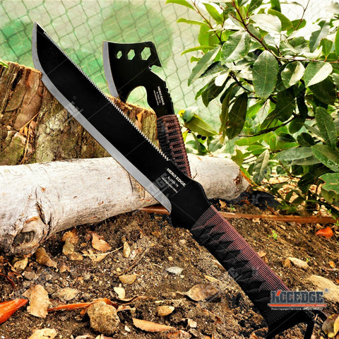 19" MACHETE & AXE COMBO SET SURVIVAL MACHETE HUNTING MACHETE CAMPING MACHETE