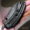 Image of CAMPING HUNTING Assisted Open Pocket Folding Knife BUCKSHOT CLEAVER RAZOR Blade