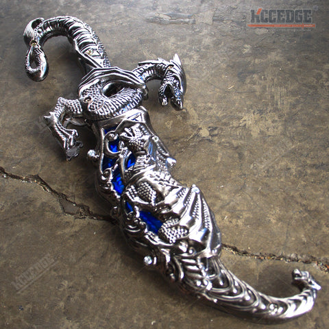 2 COLOR 10 INLAY FANTASY DRAGON DAGGER W/ SHEATH Blade Knife Sword Un –  KCCEDGE