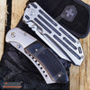 Image of 2 PC OUTDOOR CAMPING Folding BUCKSHOT Pocket Knife RAZOR Blade + BUCKSHOT CLEAVER SHAVER STYLE Pocket Knife Gift Set