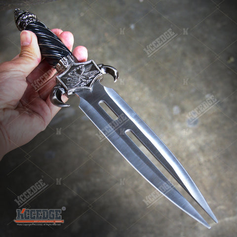 12.5" DRAGON FANTASY CLAW Collectors Hunting Knife Gift Twin FIXED BLADE Dagger Sword with Sheath