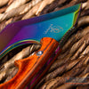 Image of 4.75" TACTICAL FIXED BLADE KNIFE FULL TANG CAMPING KNIFE w/ WOOD HANDLE
