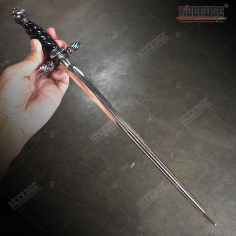 16.5" Black Knights Collectible Medieval Dagger w/ Black Scabbard