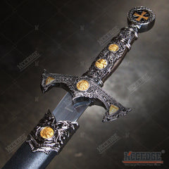 15.5" Medieval Crusader Knight's Templar Short Sword Dagger with Stainless Steel Blade