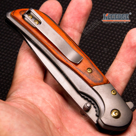 8" Classic Camping Survival Rescue Knife Assisted Open Stainless Steel Pocket Folding Knife