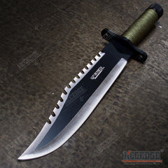 15" Two Tone Blade Rambo Survival Hunting Knife with Survival Kits