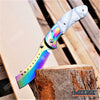 Image of Little Cleaver Combo 2 PC OUTDOOR EDC Miniature 6.5" CLEAVER + BUCKSHOT SHAVER Style 8" Cleaver RAZOR Blade Assisted Open Folding Pocket Knives Gift Set