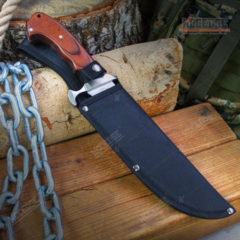 13.5" Survival Hunting Fishing Sword Machete Hatchet Camping Gear Fixed Blade Knife