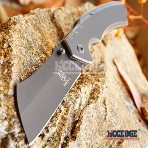 3 PC TACTICAL CAMPING Assisted Open Buckshot TANTO Folding Pocket Knife + Buckshot CLEAVER Folding Pocket Knife + EDC Little Cleaver Buckshot RAZOR Blade Gift Set
