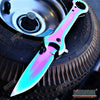 Image of 2 PC Rainbow Set CLEAVER SHAVER Style Folding Pocket Knife + EDC Mechanics MULTI TOOL WRENCH Mirror Finish Tactical Assisted Open Razor Blade Gift Set