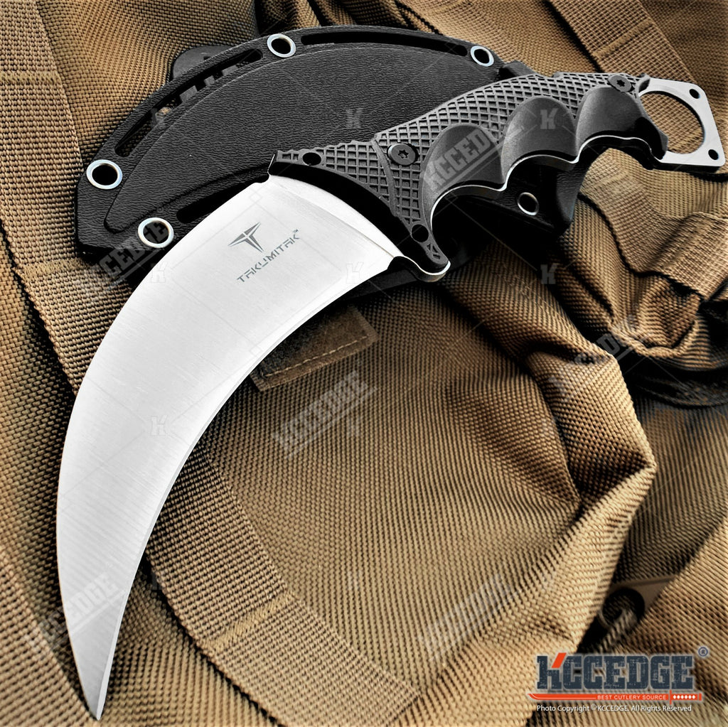 7.5 Fixed Blade Knife FULL METAL TRAINING KARAMBIT with DULL EDGE – KCCEDGE