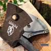 Image of 11 5/8" HUNTING TACTICAL TOMAHAWK THROWING AXE Steel Edge Battle Hatchet FULL TANG ZOMBIE Combat Ax Rubber Handle + Kydex Sheath