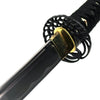 Image of 40.5" Handmade BLACK SAMURAI KATANA Sharp SWORD w/Classic Crane MUSASHI TSUBA